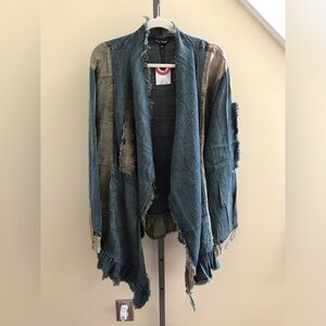 YOUNG THREADS NWT Kimono Denim Olive Tones Size 2X